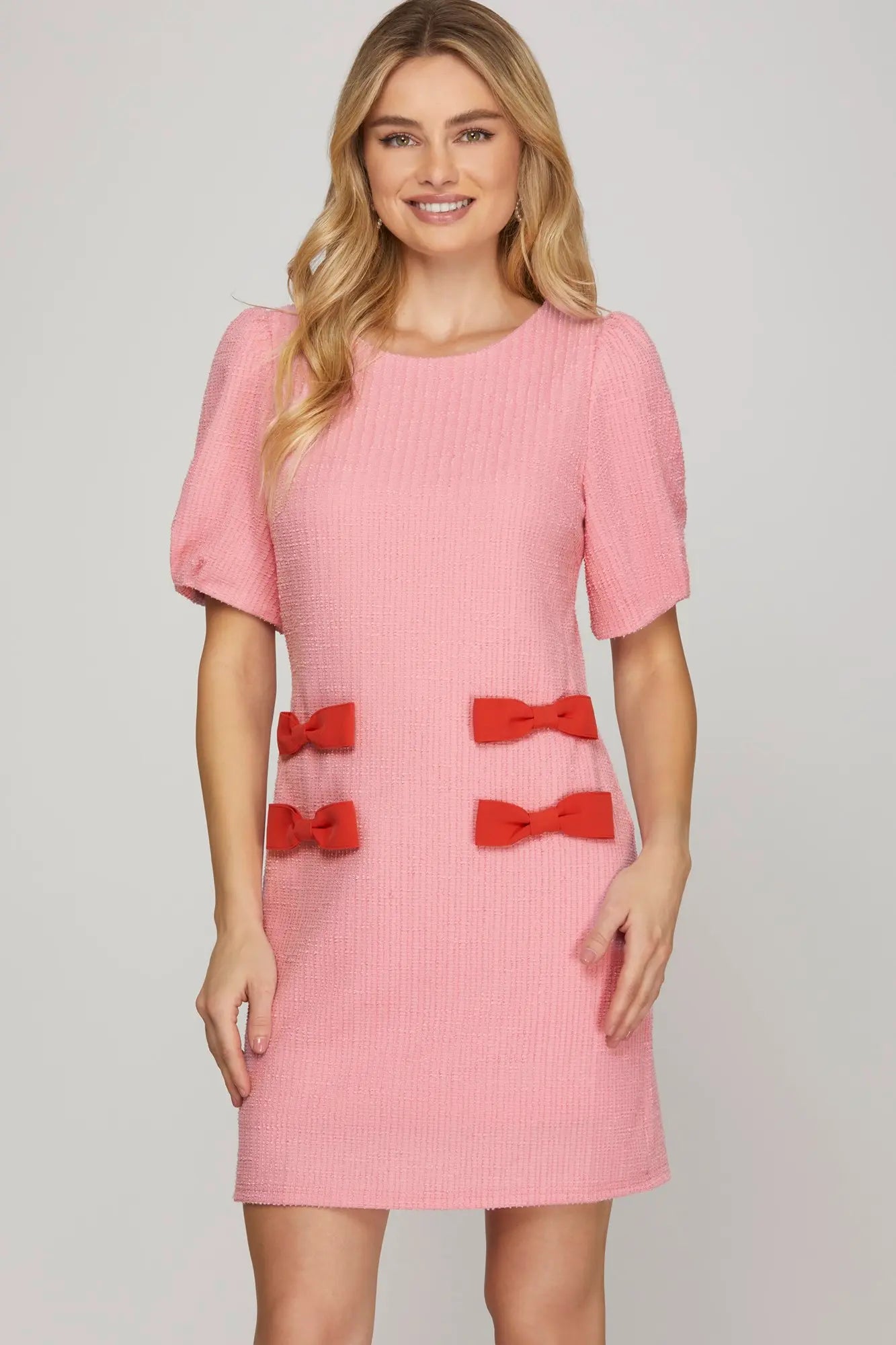 SHORT SLEEVE KNIT BOW
