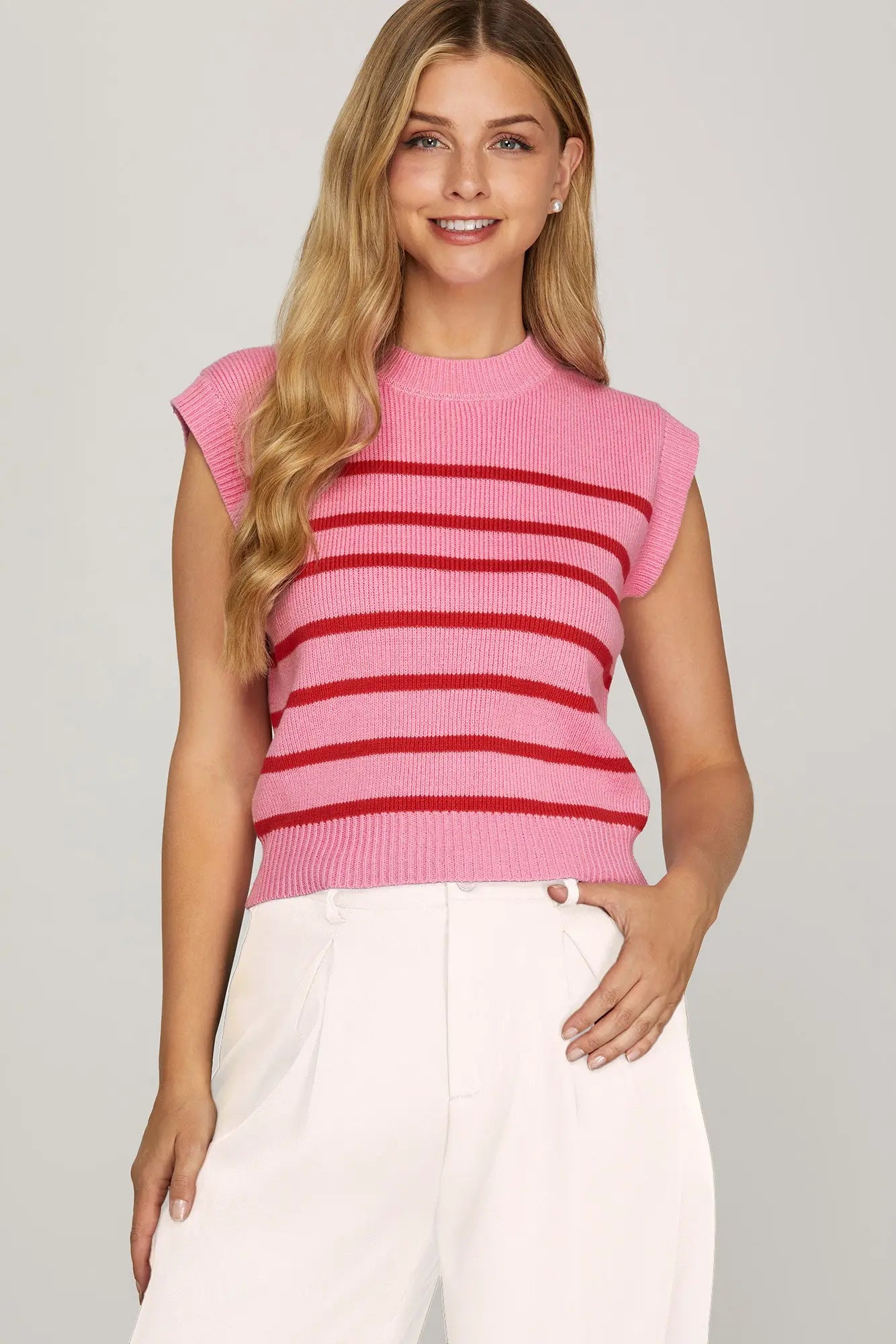 ROUND NECK STRIPED SWEATER (Copy)