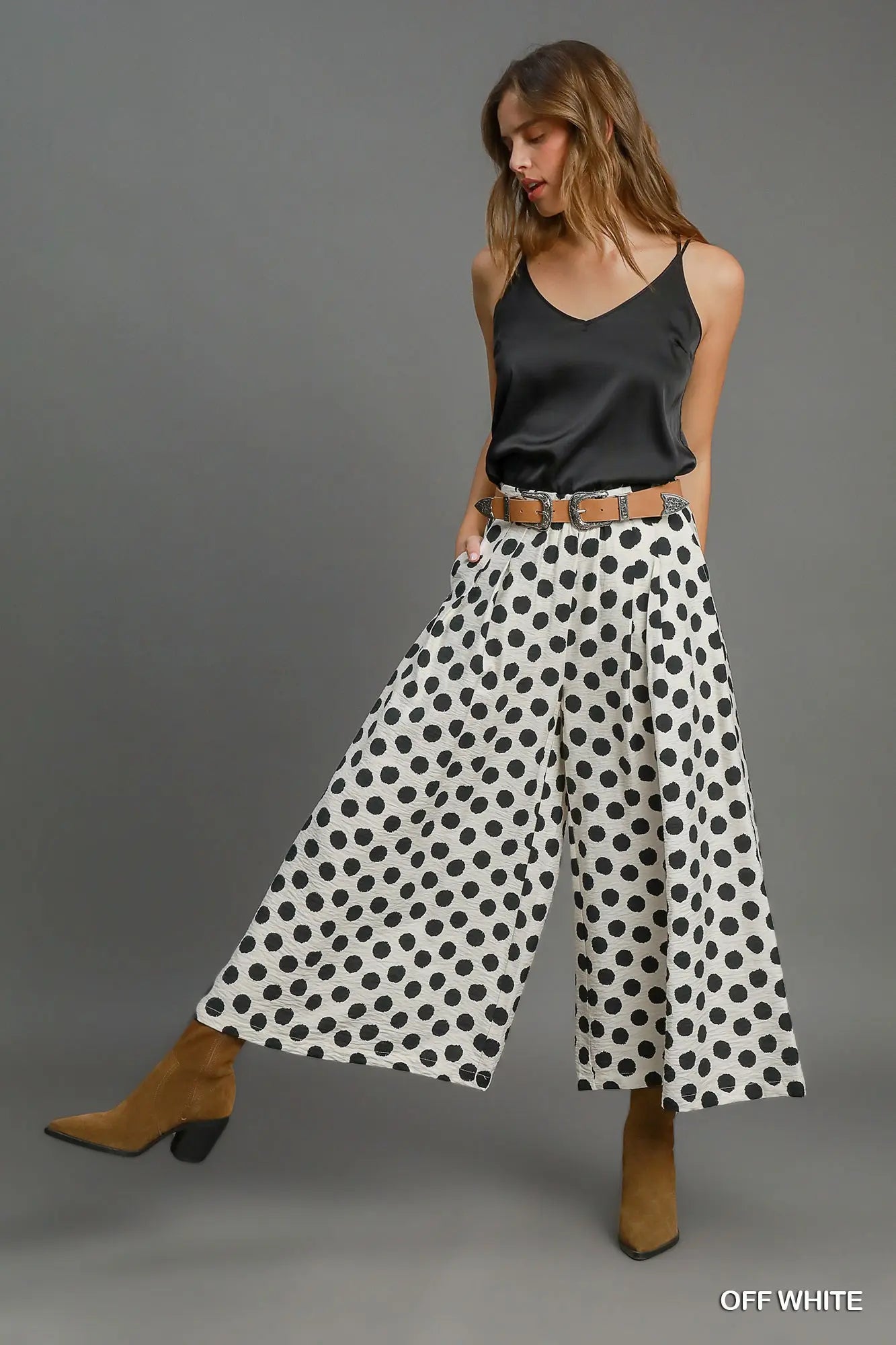 Playful Polka Wide Leg Pants