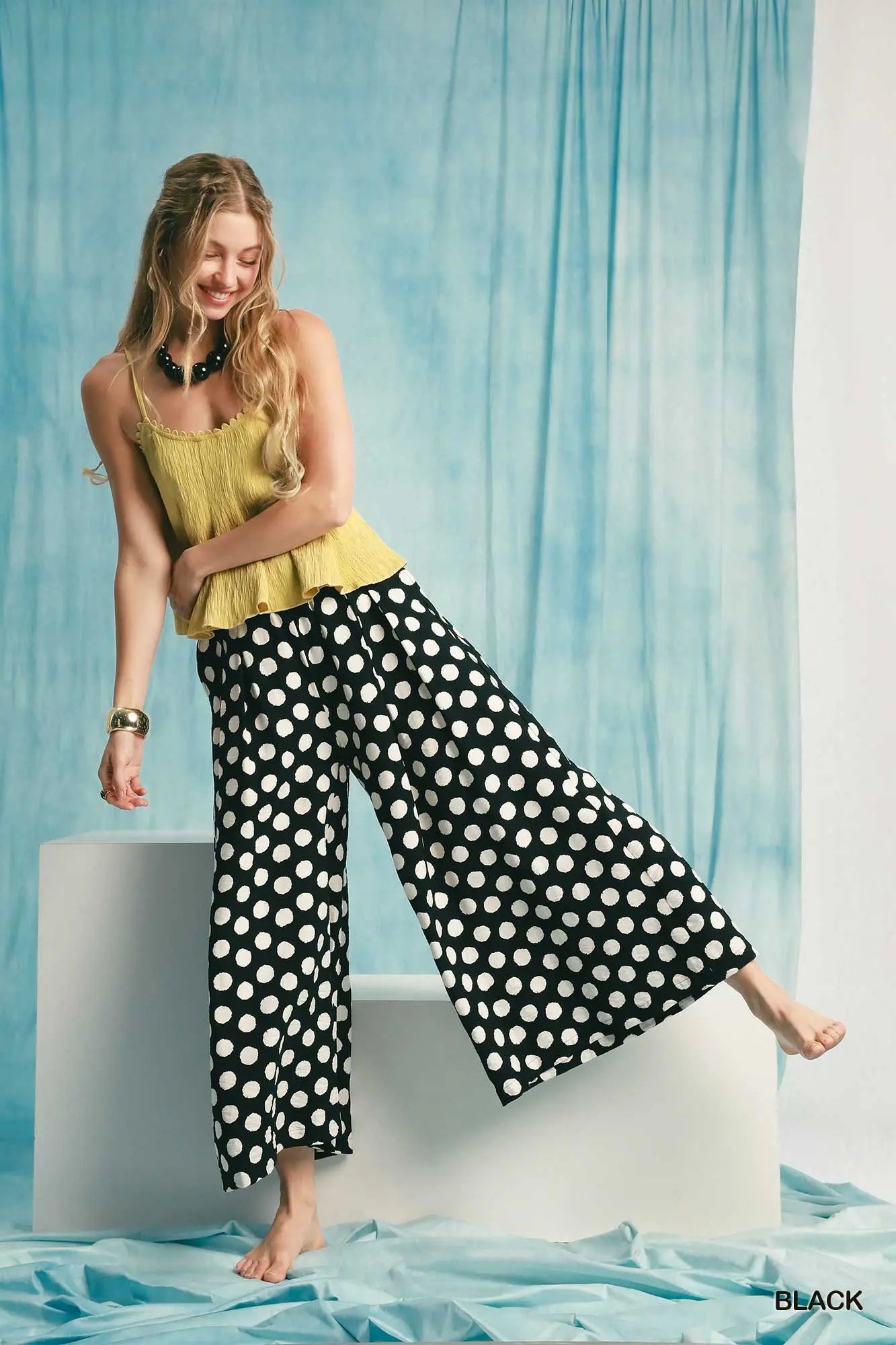 Playful Polka Wide Leg Pants