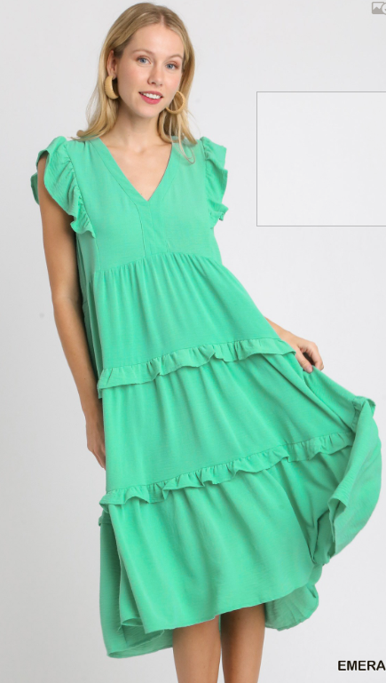 Ruffle Tiered Midi Dress