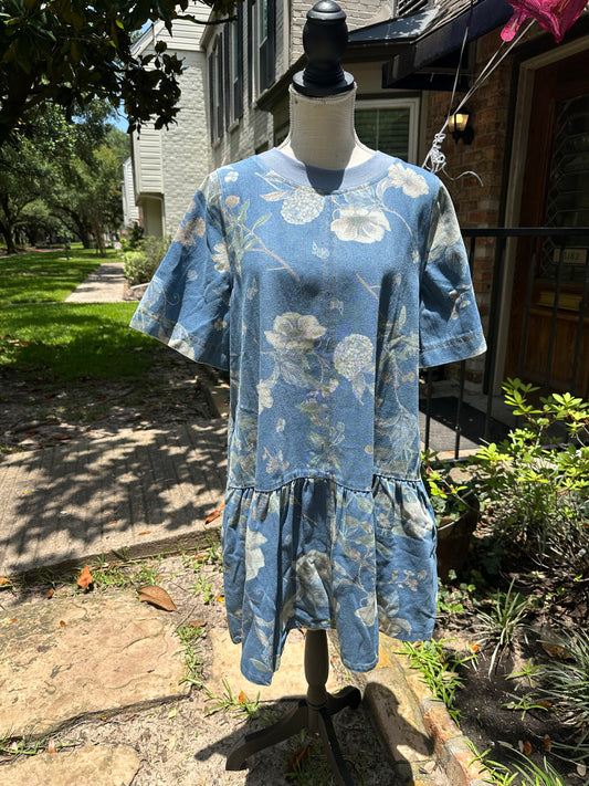 Denim flowers dress