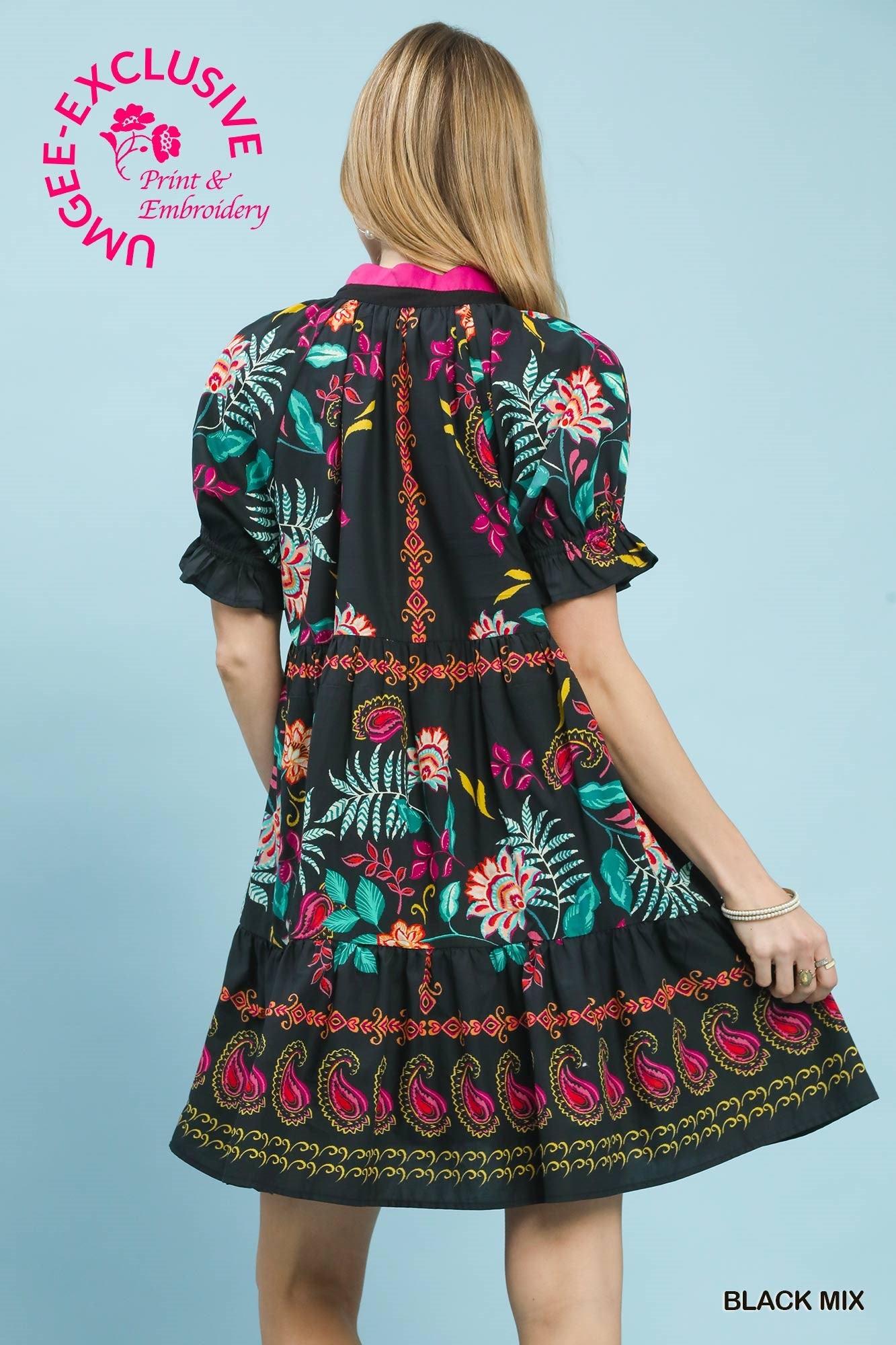 Mix Print Mini Dress