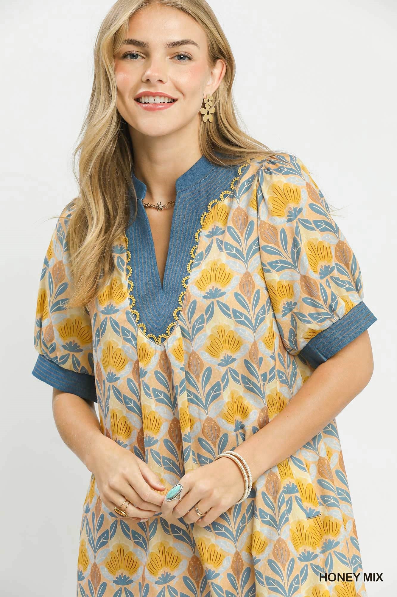 Mix Tile Print Dress