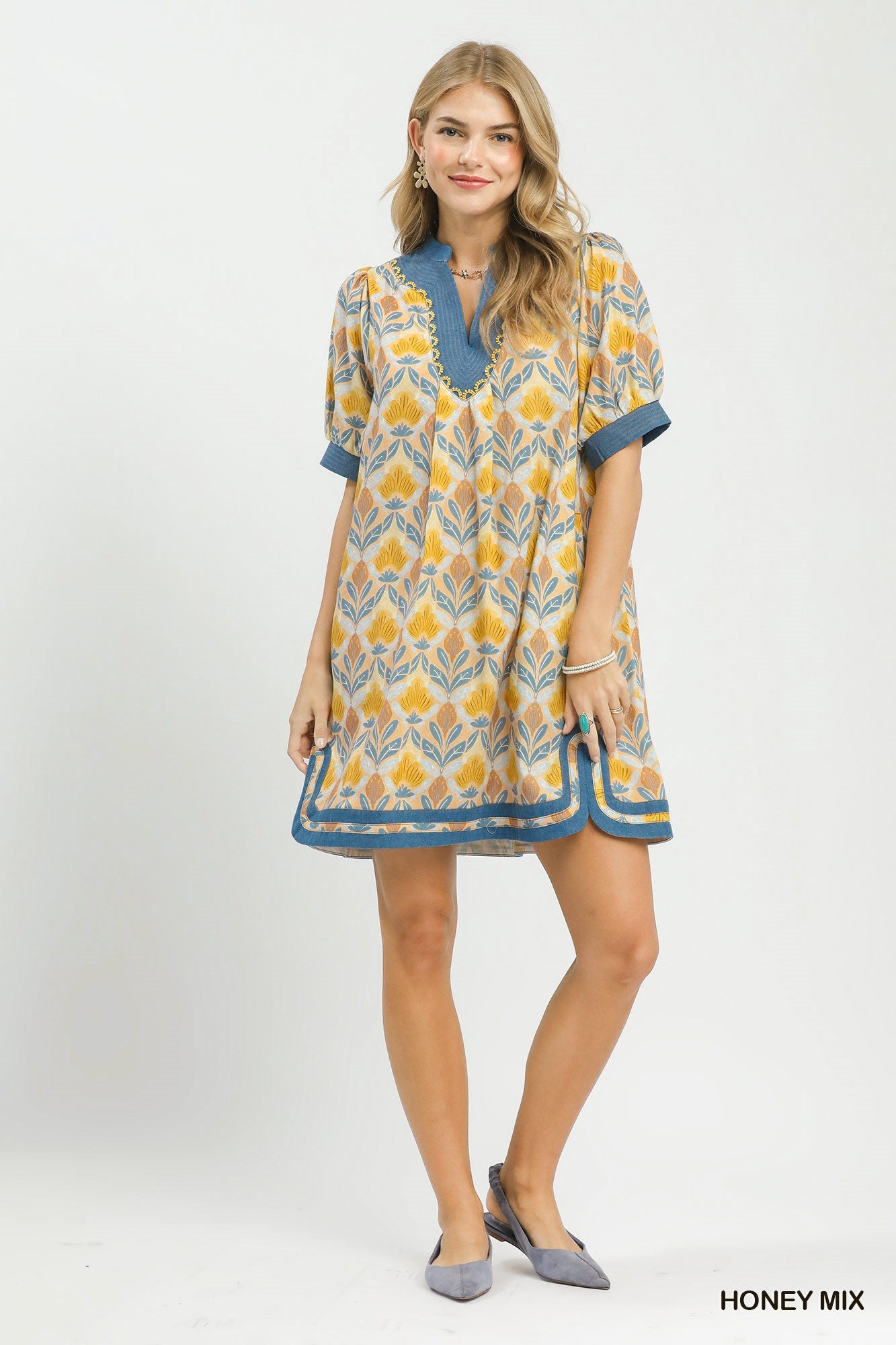 Mix Tile Print Dress