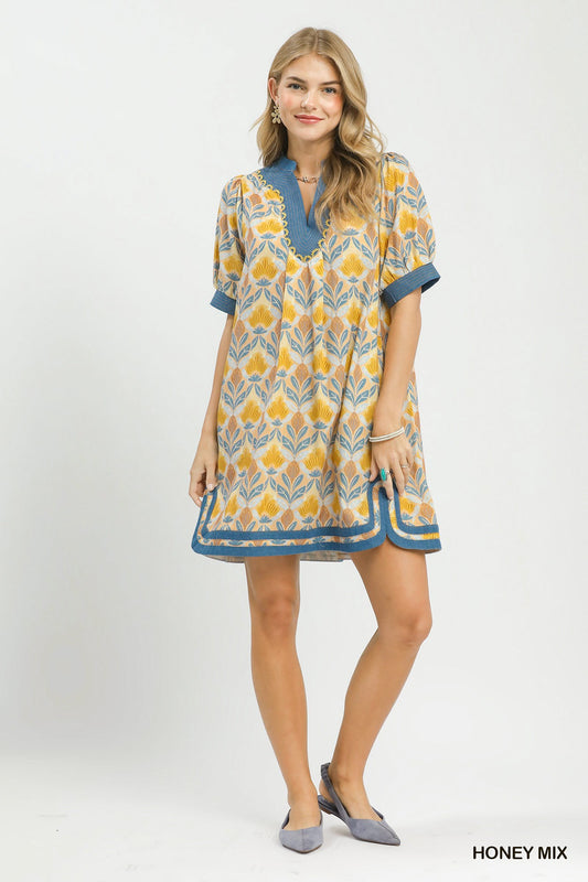 Mix Tile Print Dress