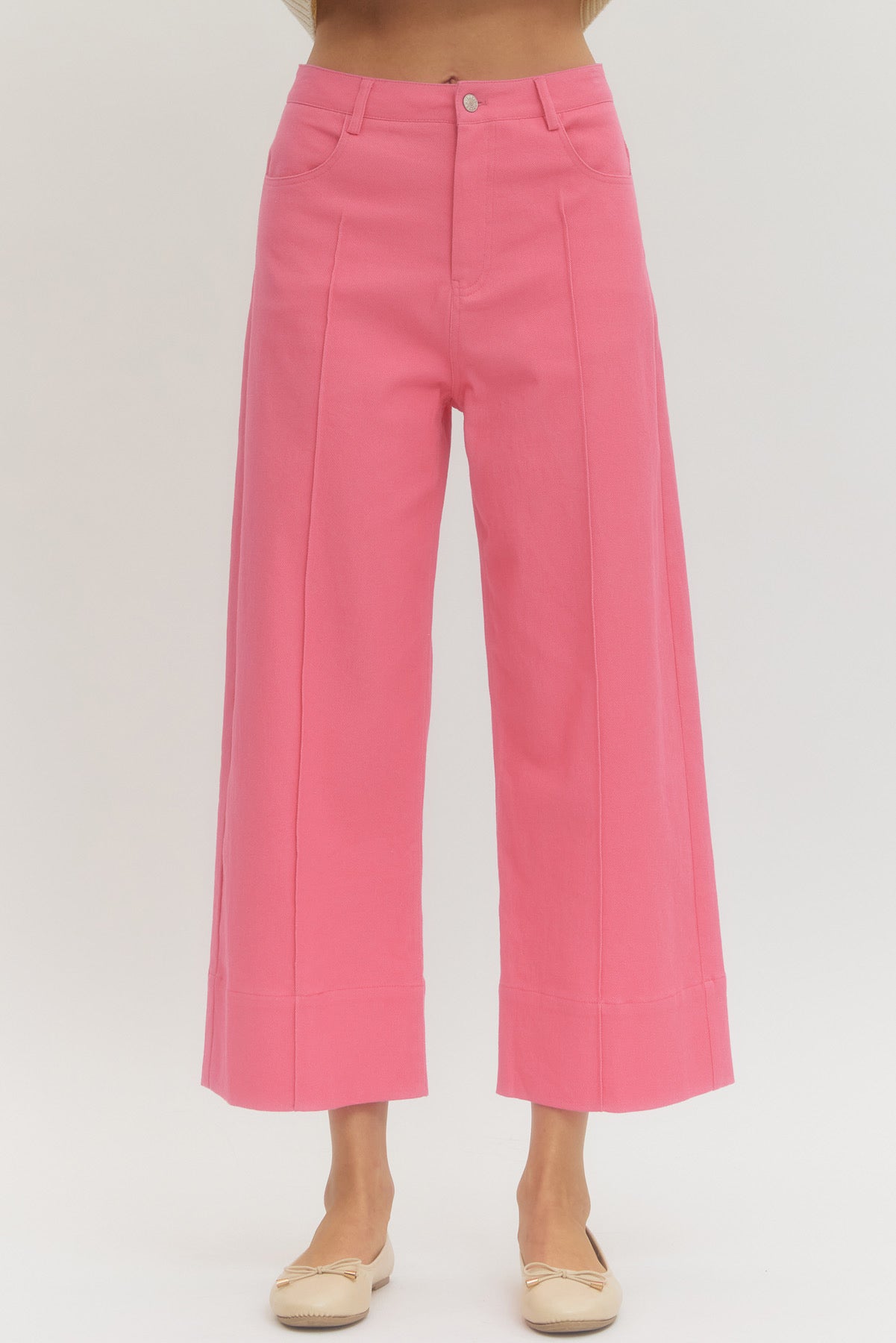 Solid high rise pants