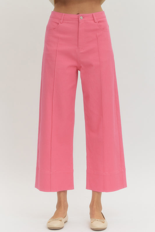 Solid high rise pants