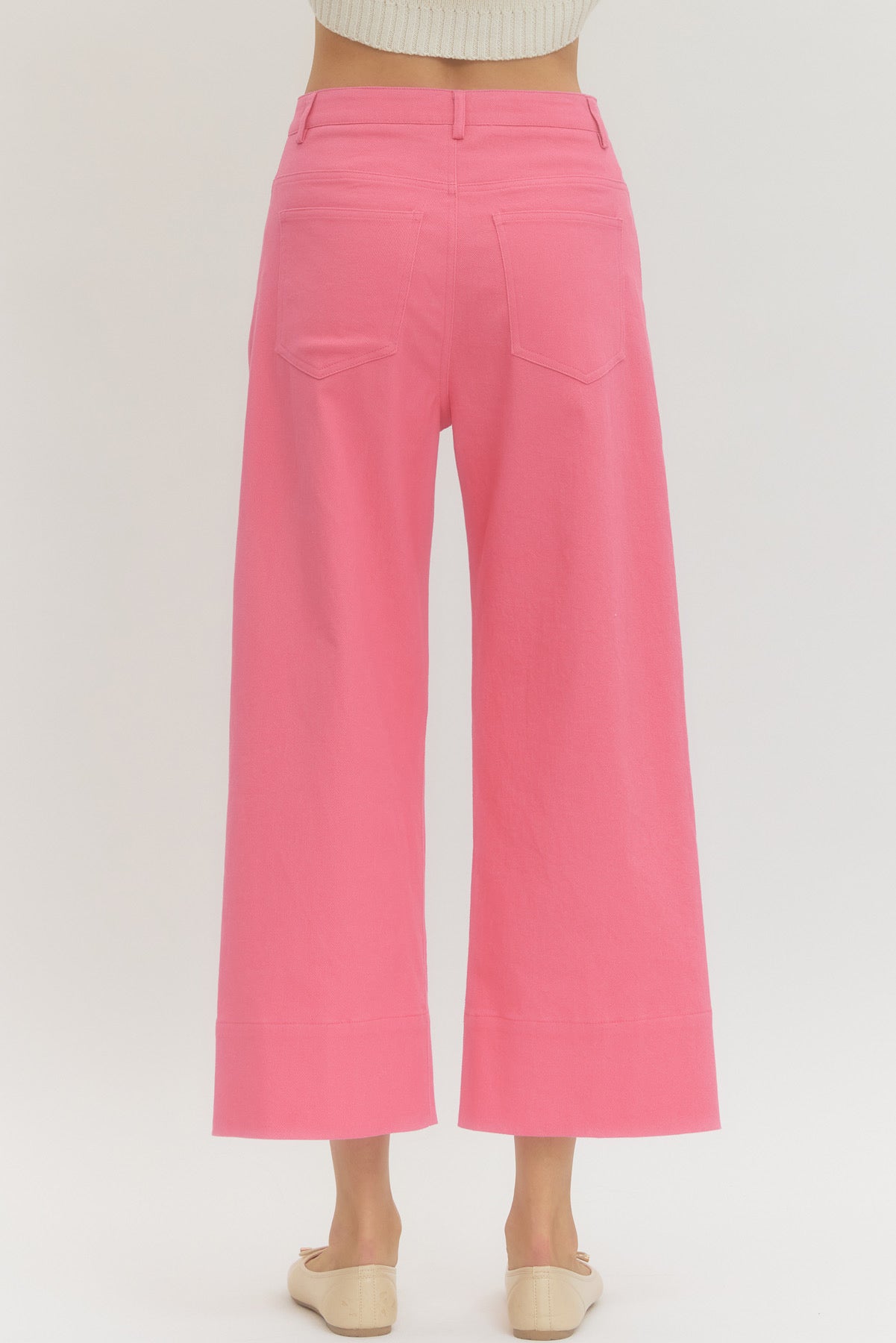 Solid high rise pants