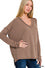 Raised rib long sleeve v neck top  L/XL
