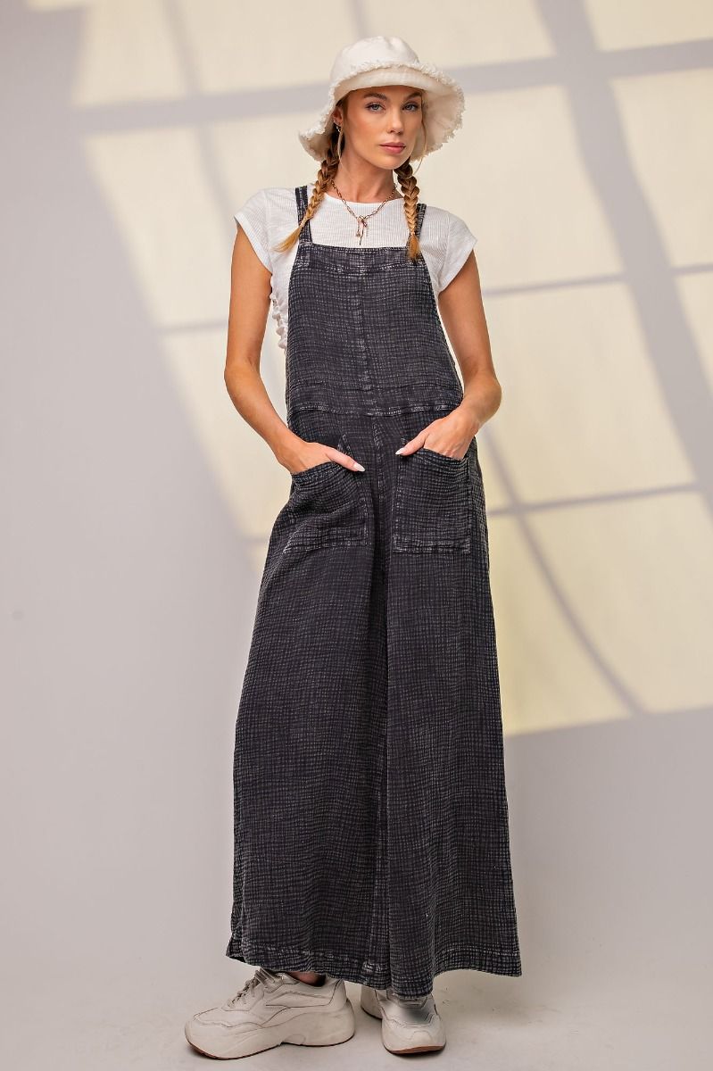 WASHED COTTON JUMPSUIT/OVERALLS