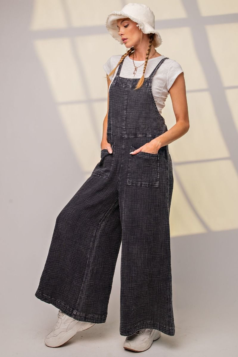 WASHED COTTON JUMPSUIT/OVERALLS