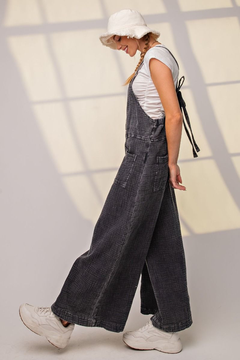 WASHED COTTON JUMPSUIT/OVERALLS