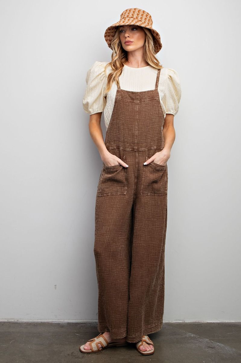 WASHED COTTON JUMPSUIT/OVERALLS