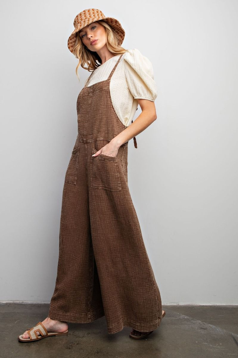 WASHED COTTON JUMPSUIT/OVERALLS