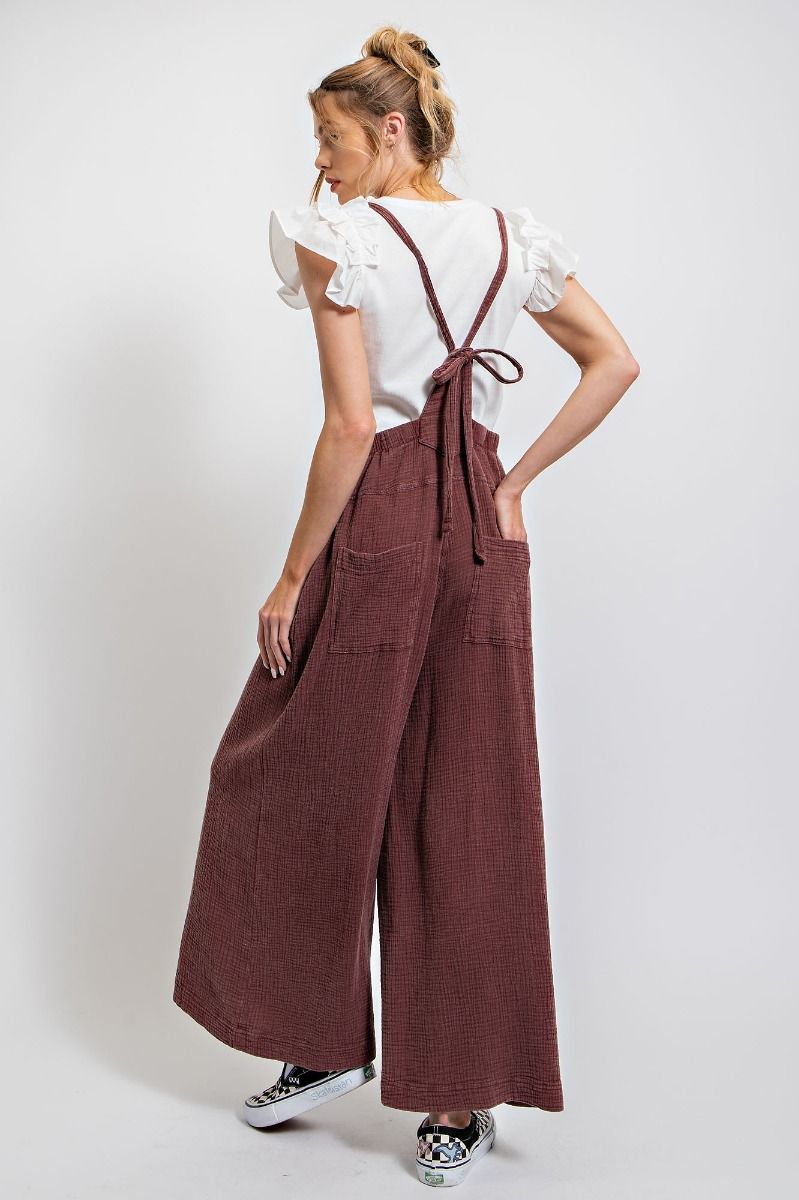 WASHED COTTON JUMPSUIT/OVERALLS