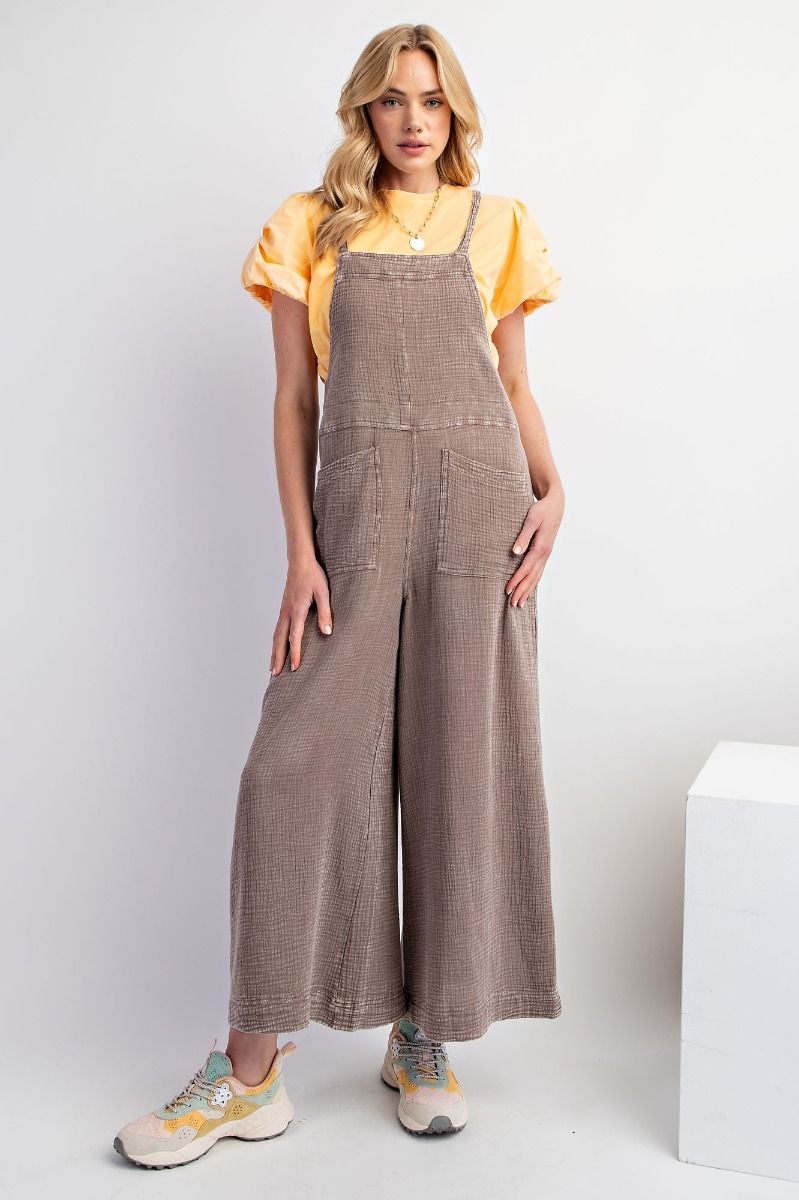 WASHED COTTON JUMPSUIT/OVERALLS