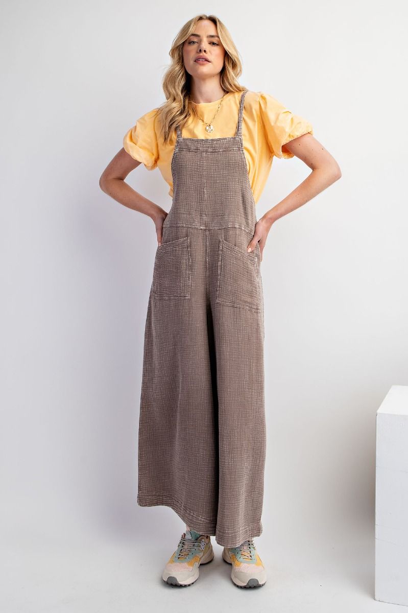 WASHED COTTON JUMPSUIT/OVERALLS