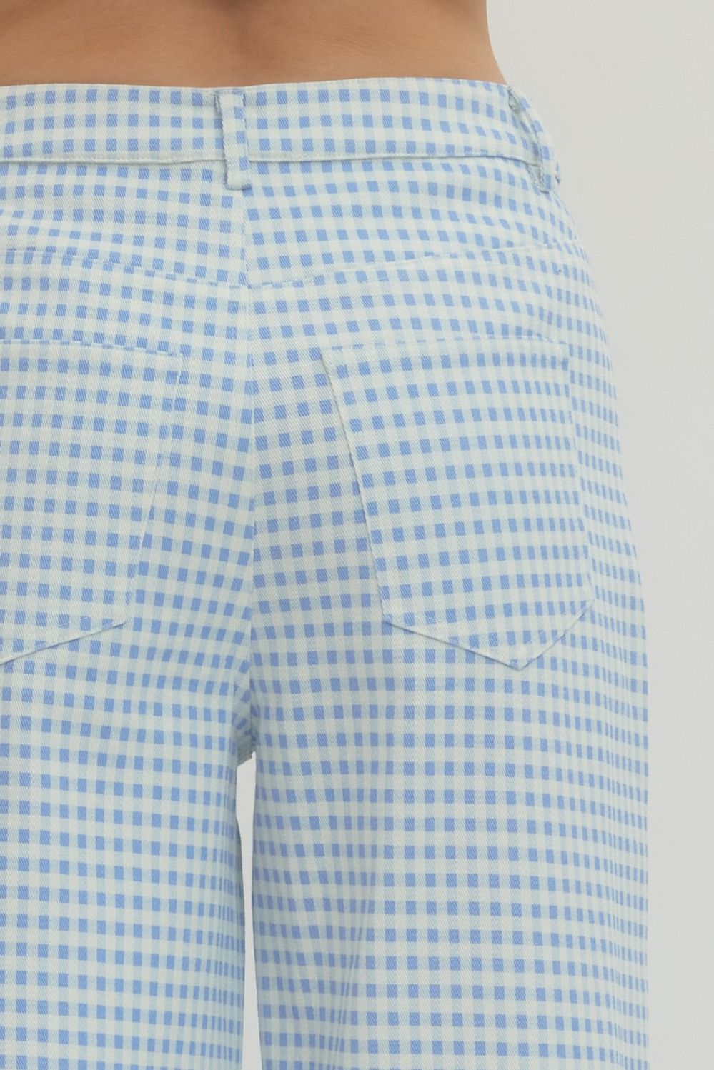 Gingham straight leg pants