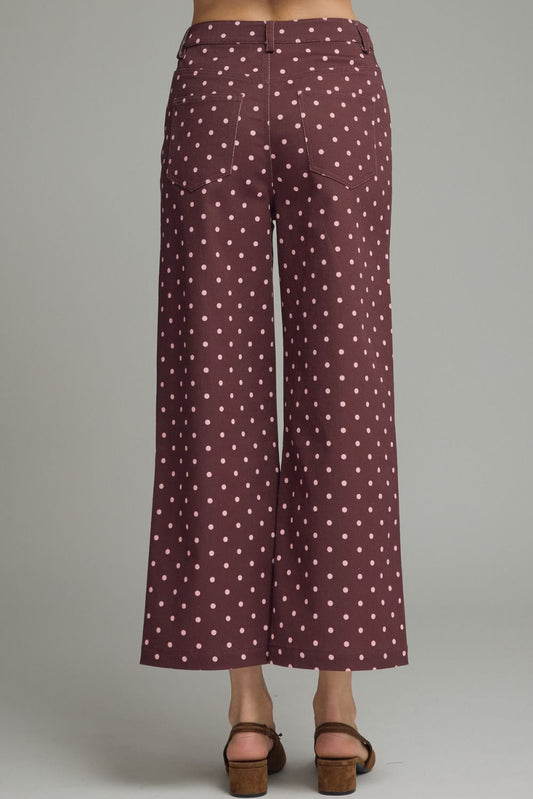Polka dot wide leg pants