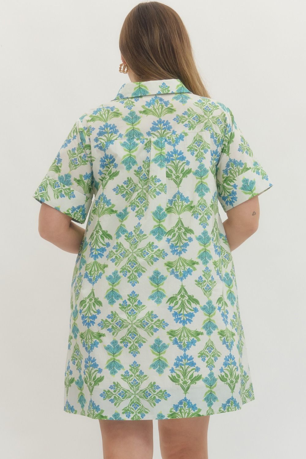 Floral print short sleeve mini dress
