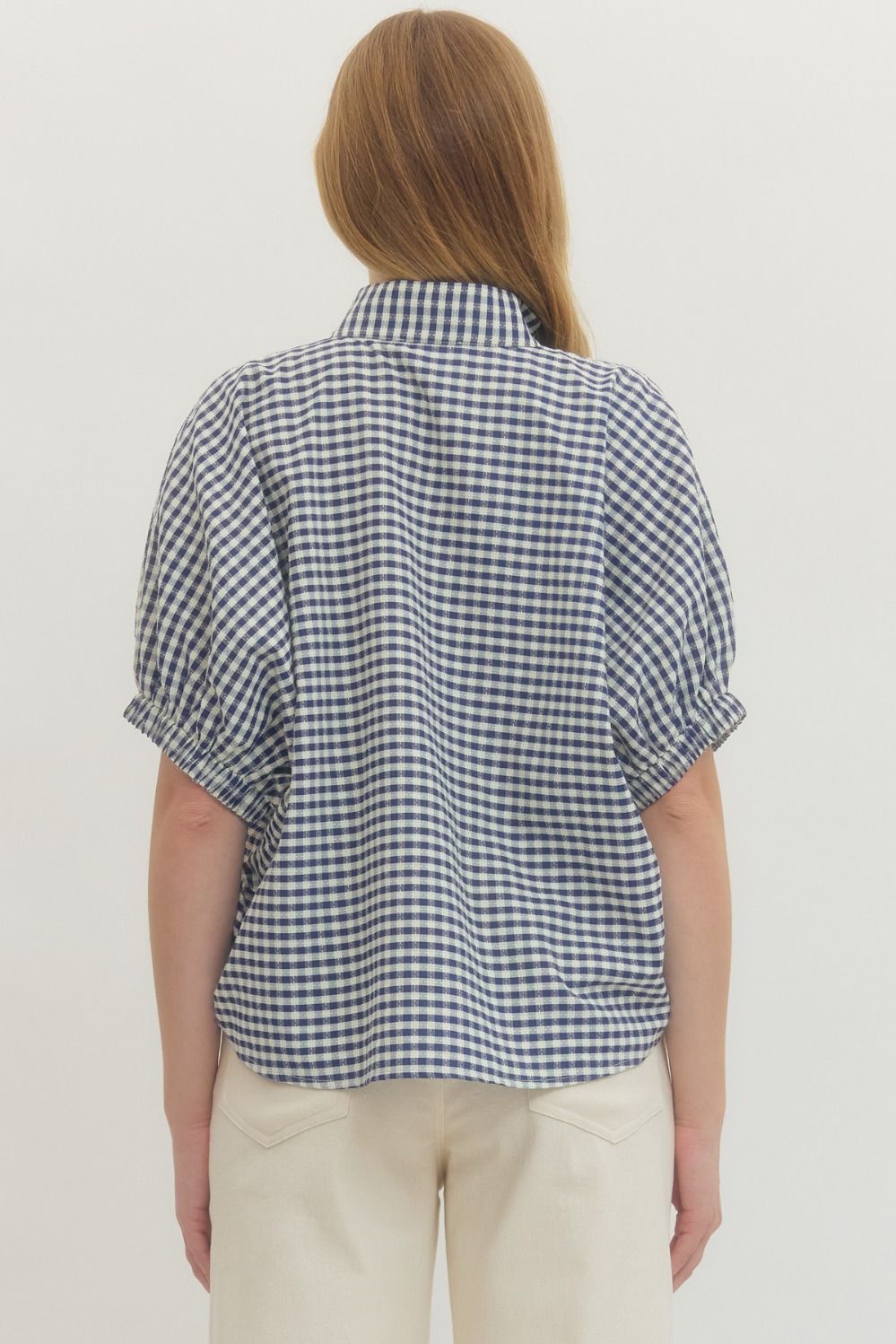 Gingham short dolman sleeve top (Copy)