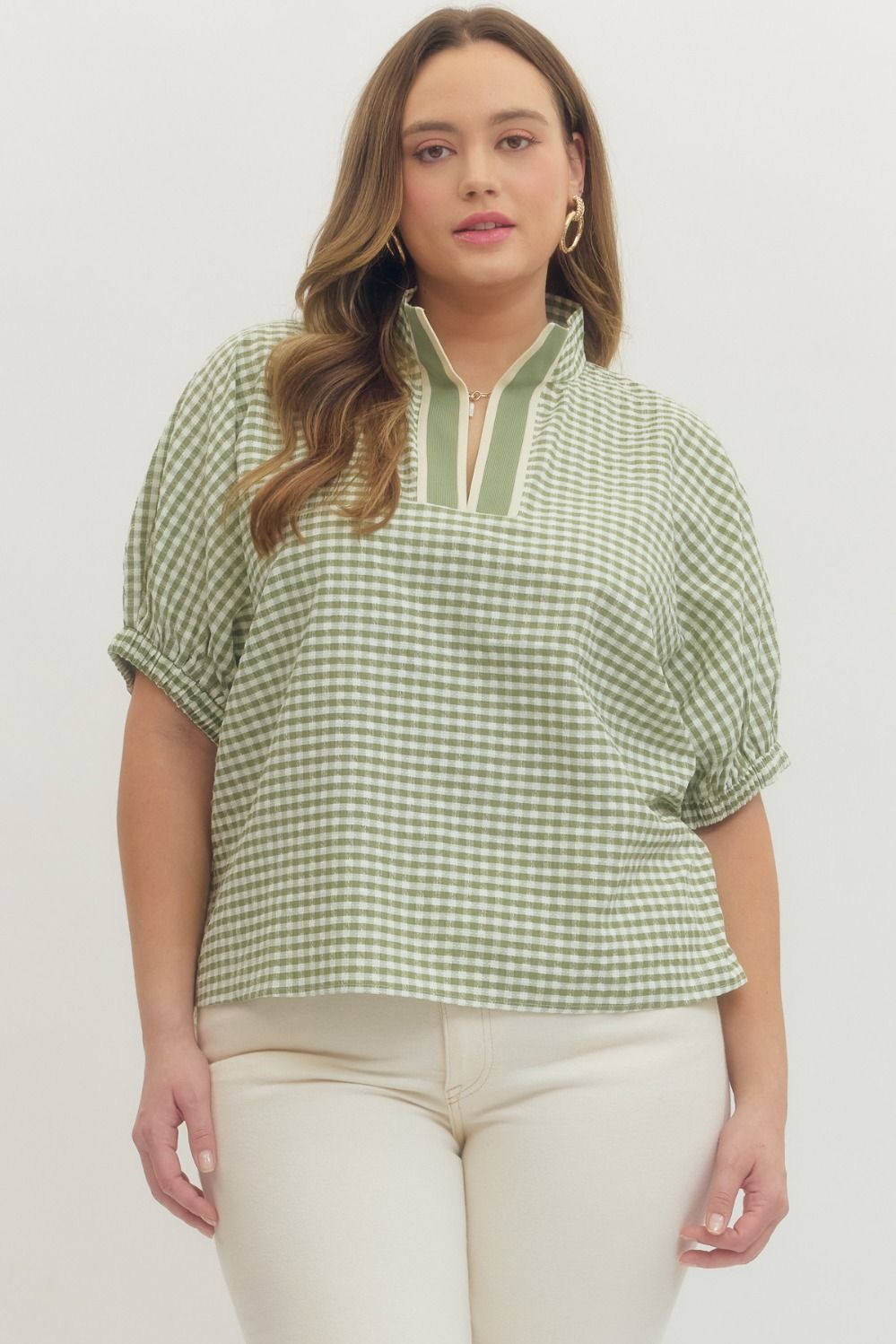 Gingham short dolman sleeve top (Copy)