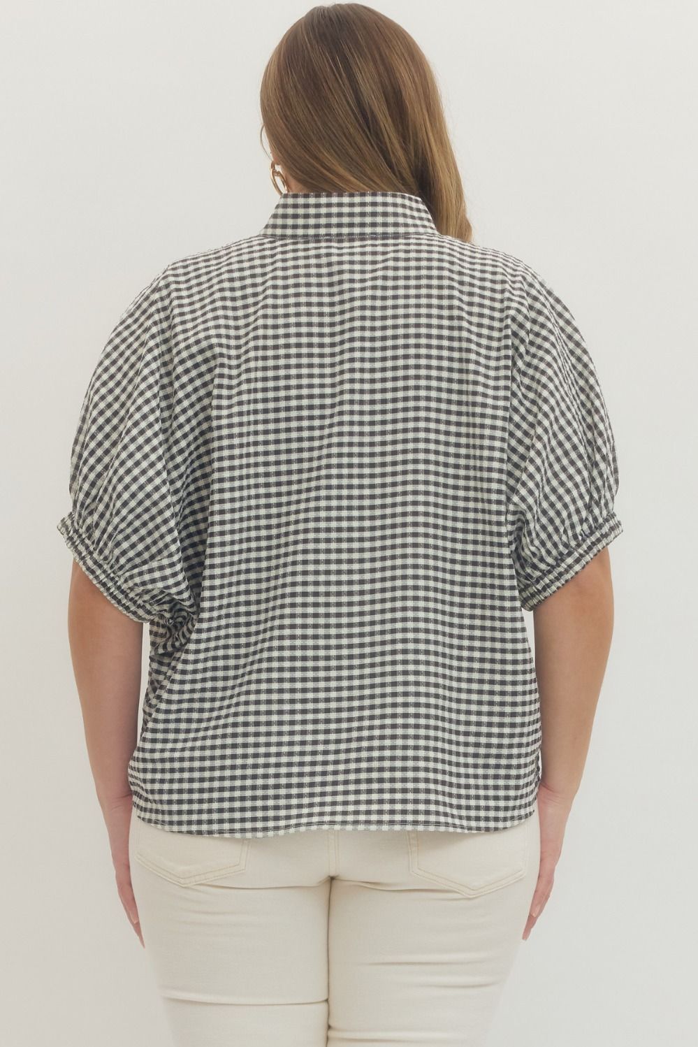 Gingham short dolman sleeve top (Copy)