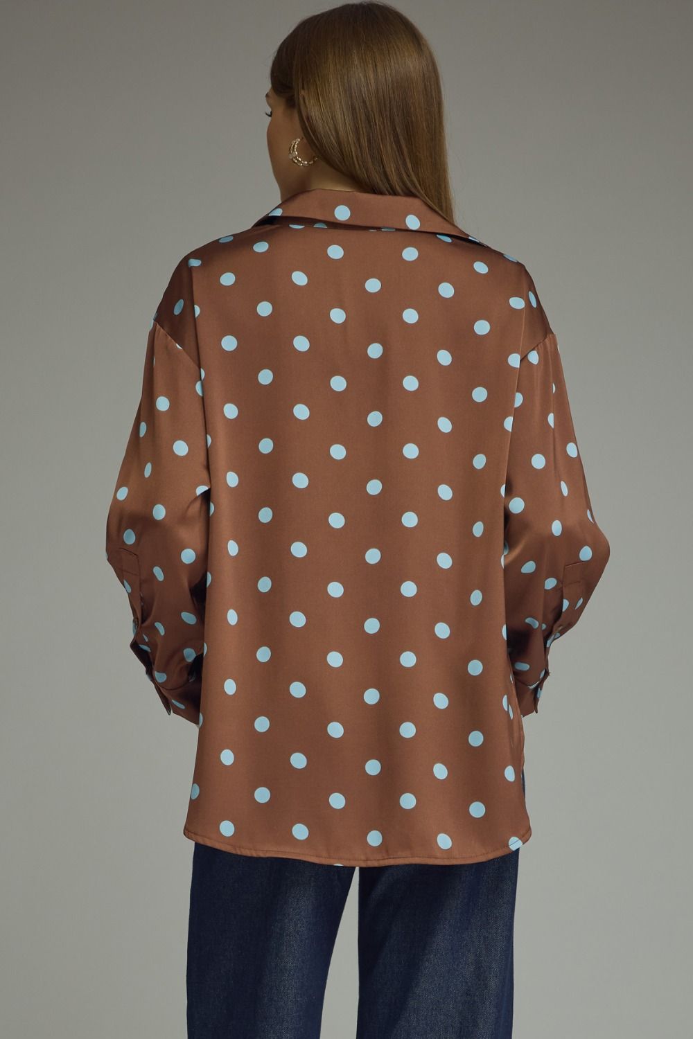 Polka dot long sleeve top