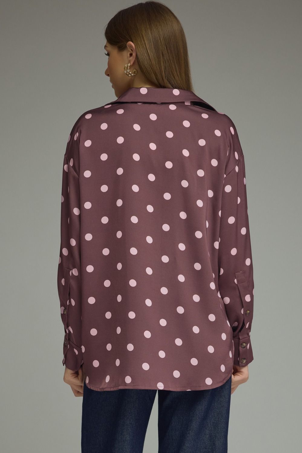 Polka dot long sleeve top